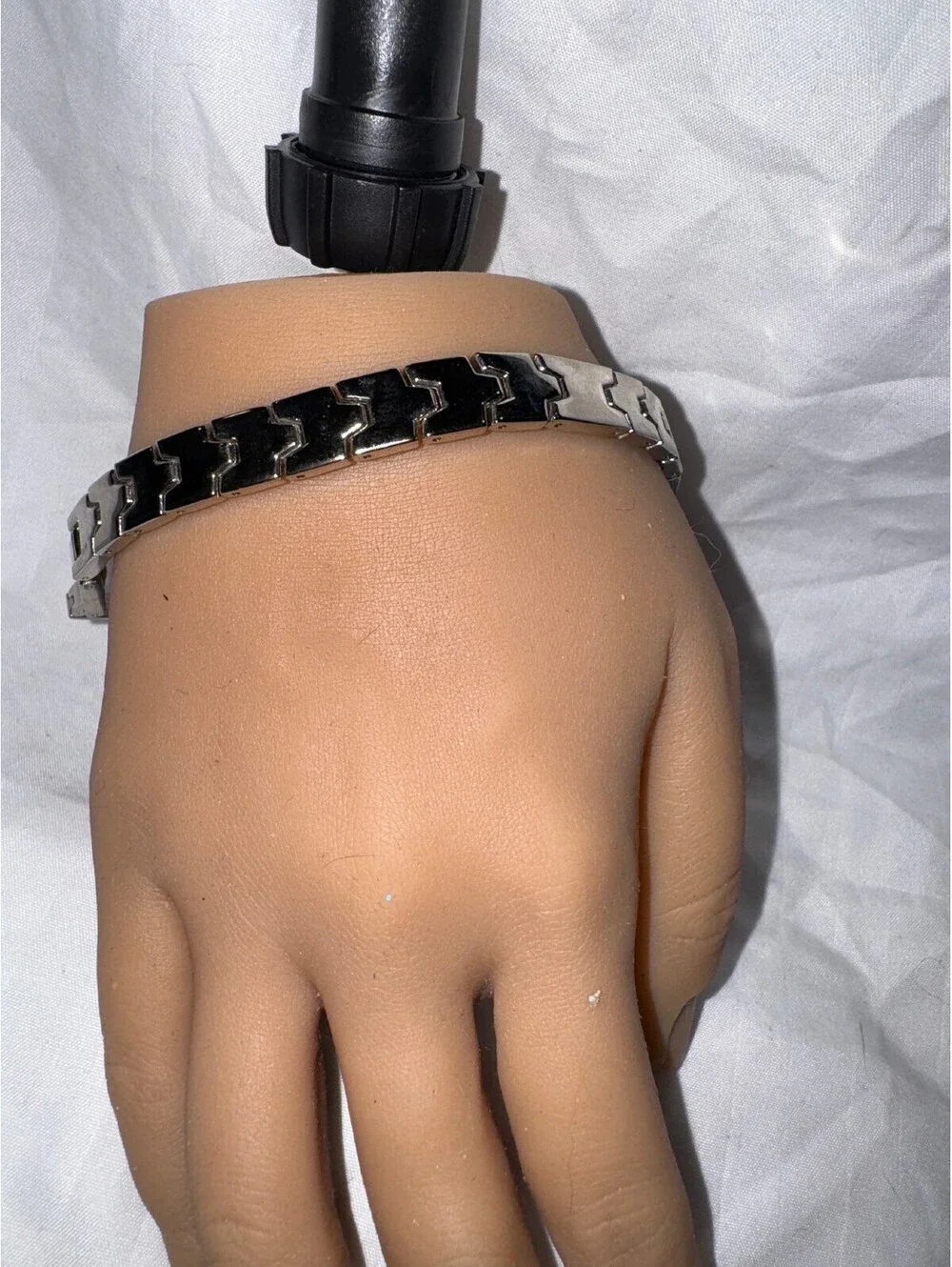 Silver-Tone Link Bracelet with Secure Clasp